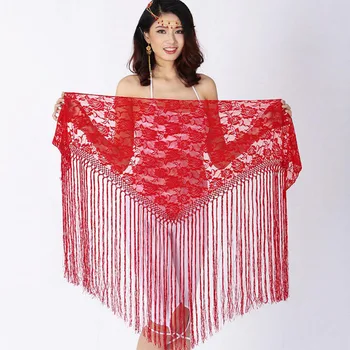 

Belly Dance Triangle Scarf Tribalpractice Performance Tassel Hip Waist Chain Lace Accessories