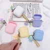 Funda coreana bonita de lujo con decoración de flores para Apple Airpods, accesorios de adorno, auricular Bluetooth, funda de silicona, llavero ► Foto 2/6