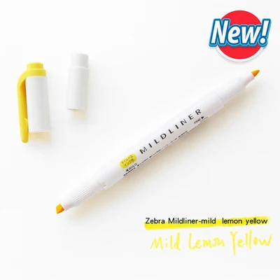 3 шт. японский Зебра хайлайтер WKT7 Mildliner студенческий пастельный двойной хайлайтер маркер ход Фокусировка на ежедневном использовании - Цвет: Lemon yellow