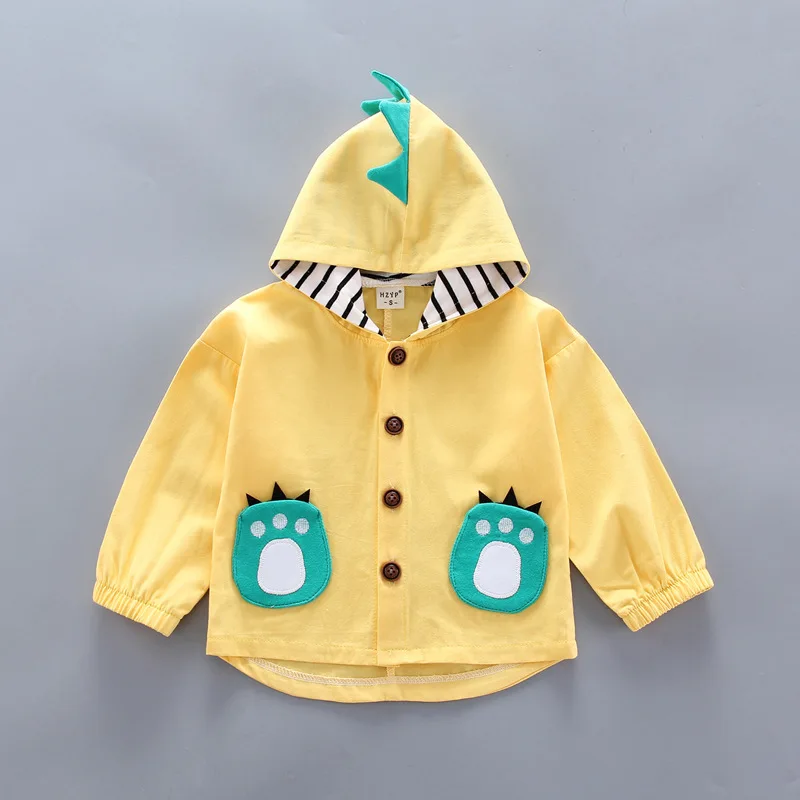 

Korean-style Fashion Tops 2020 Cartoon BOY'S Crocodile Zipper Hooded Joint Coat Spring New Style One-Piece Trench Coat