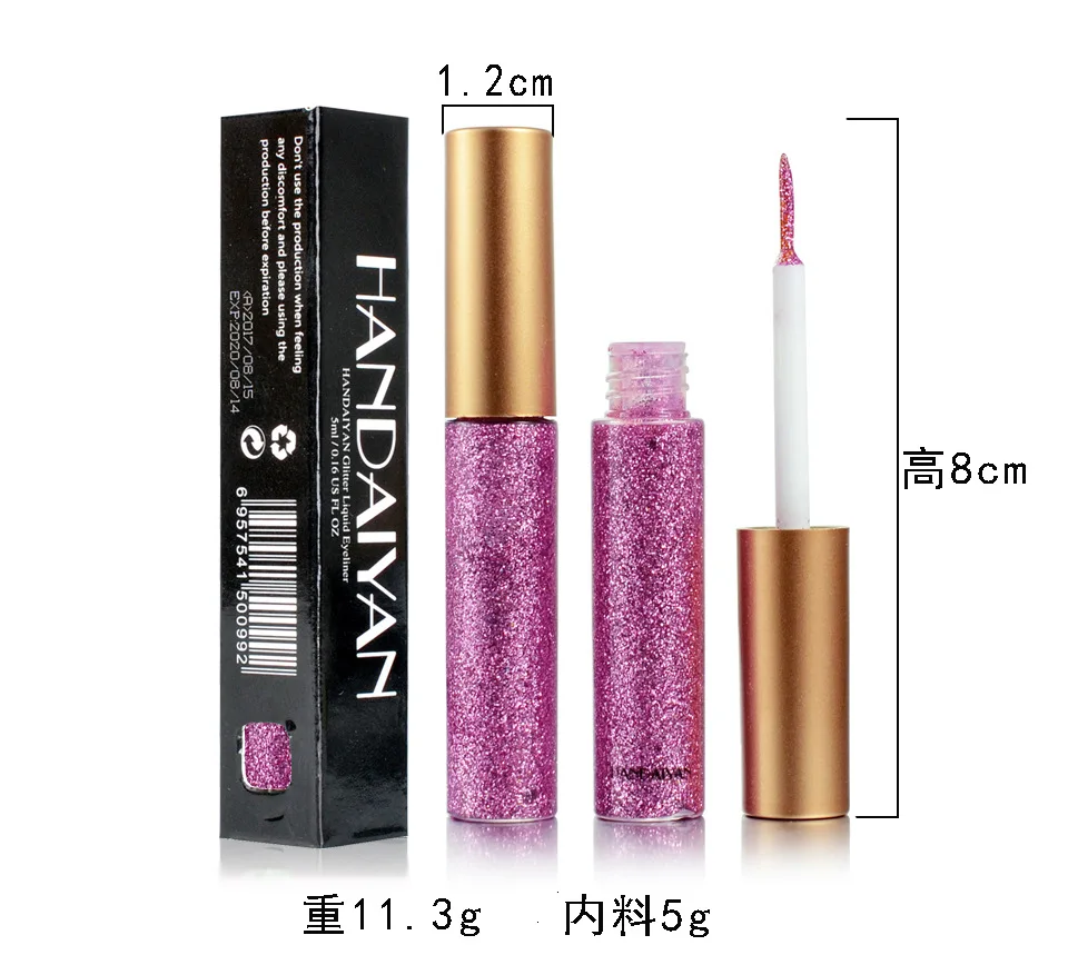 16 colors Liquid Glitter Eyeliner Long Lasting Diamond Eyeliner Cosmetic Waterproof Eyeshadow Shimmer Sparkling Makeup TSLM1