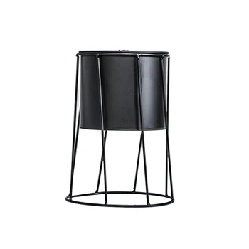

For Succulent Modern Potted Flower Pot Nursery With Metal Stand Home Decor Desktop Round Plant Container Indoor Outdoor Garden