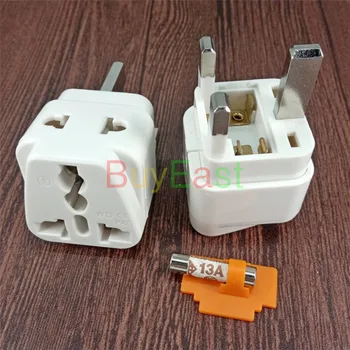 

Lot 10 UK British HongKong Travel Adapter Type G, 2 Way Outlet BS1363 13 Amp Fused Change EU/China/AU/US/UK/to UK plug WT