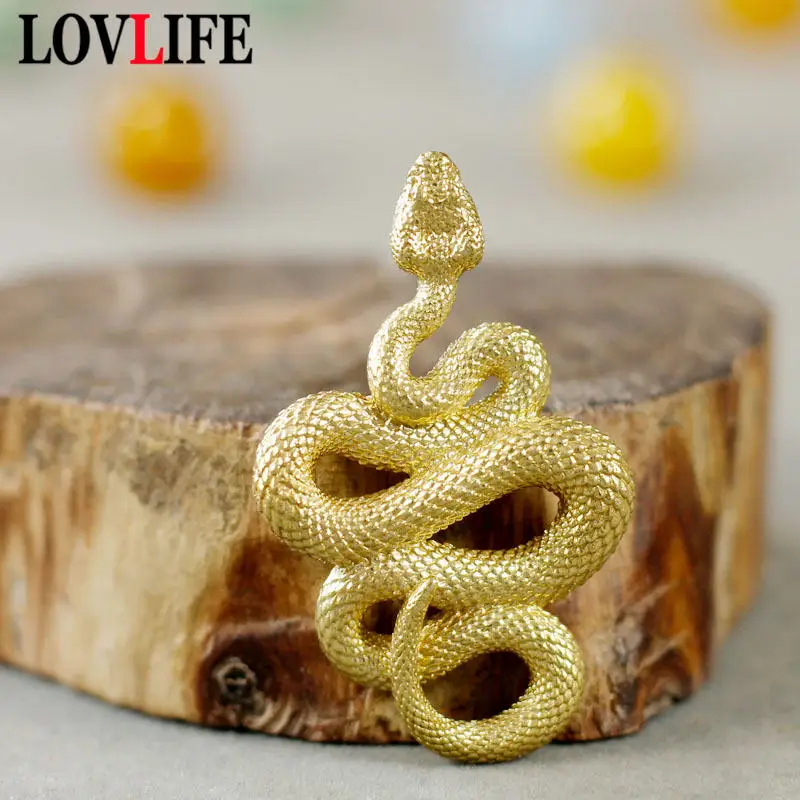 

Brass Big Pythons Key Chains Pendants Creative Pure Copper Snake Key Rings Charms DIY Keychains Men Car Key Holder Jewelry