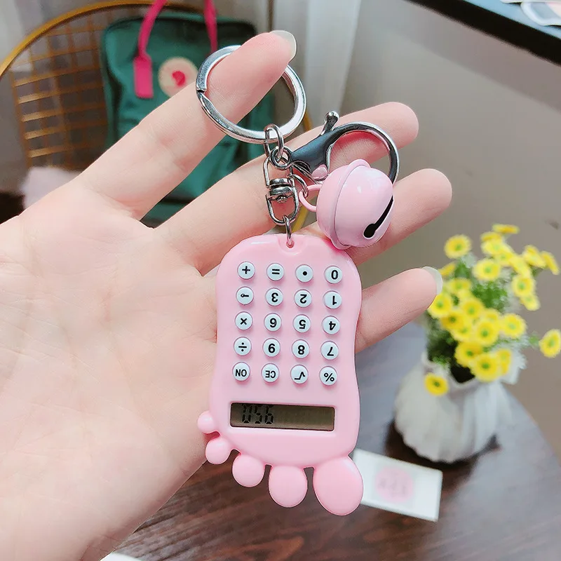 

New Student Mini Pocket Electronic Calculator Key Chains Candy Color Calculating Couple Supplies Gift Super Small Keychain