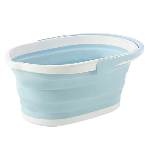 Складное мусорное ведро Автомойка для рыбалки на открытом воздухе кухонный умывальник для ванной комнаты принадлежности - Цвет: Blue folding bucket