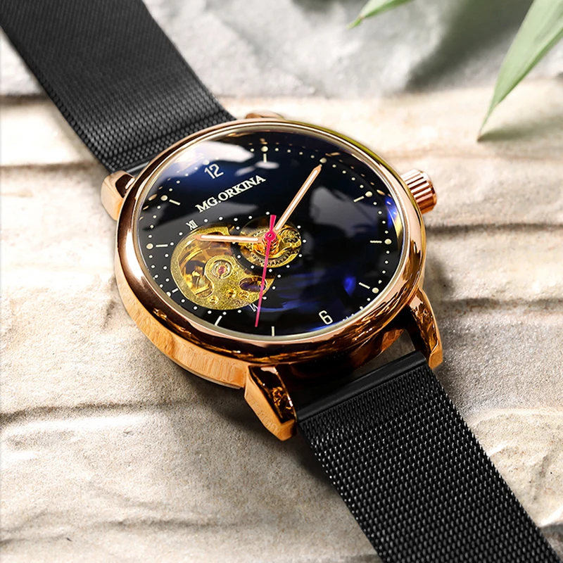Мужские автоматические часы Reloj Hombre модные спортивные механические наручные с