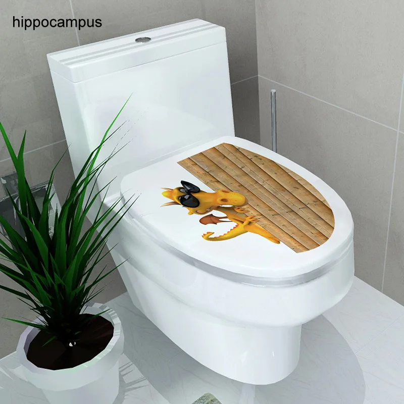 Стикер крышка унитаза подставка для унитаза табурет крышка унитаза стикер WC украшение дома водонепроницаемые аксессуары для ванной комнаты - Цвет: hippocampus