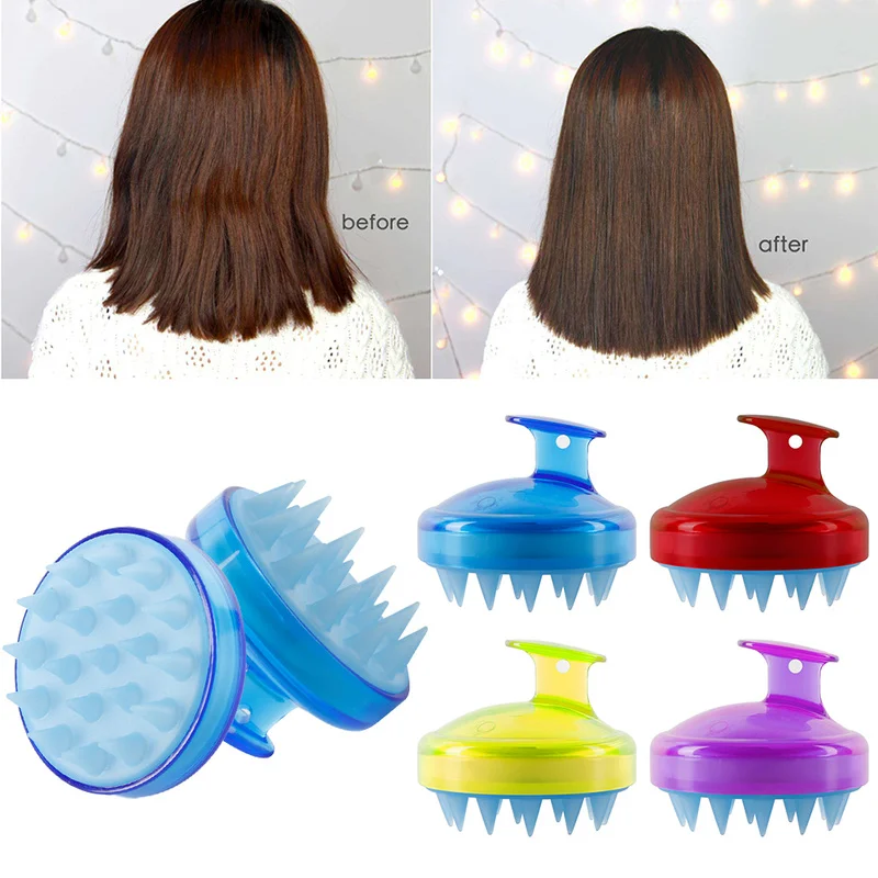 Silicone Head Smooth Hair Massage Brush Bath Brush Scalp Stimulate