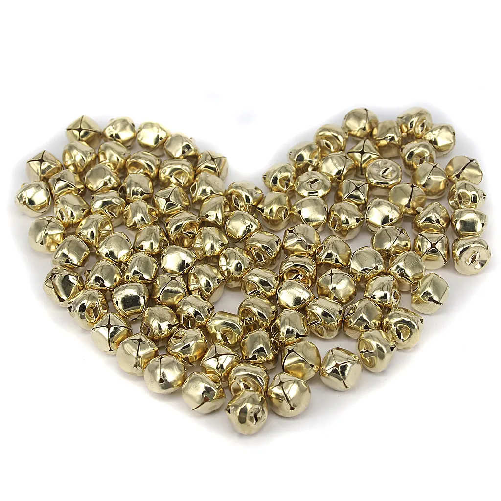 

100Pcs 15mm Gold Plated Christmas Bells/Decoration/Craft/Jewellery Making