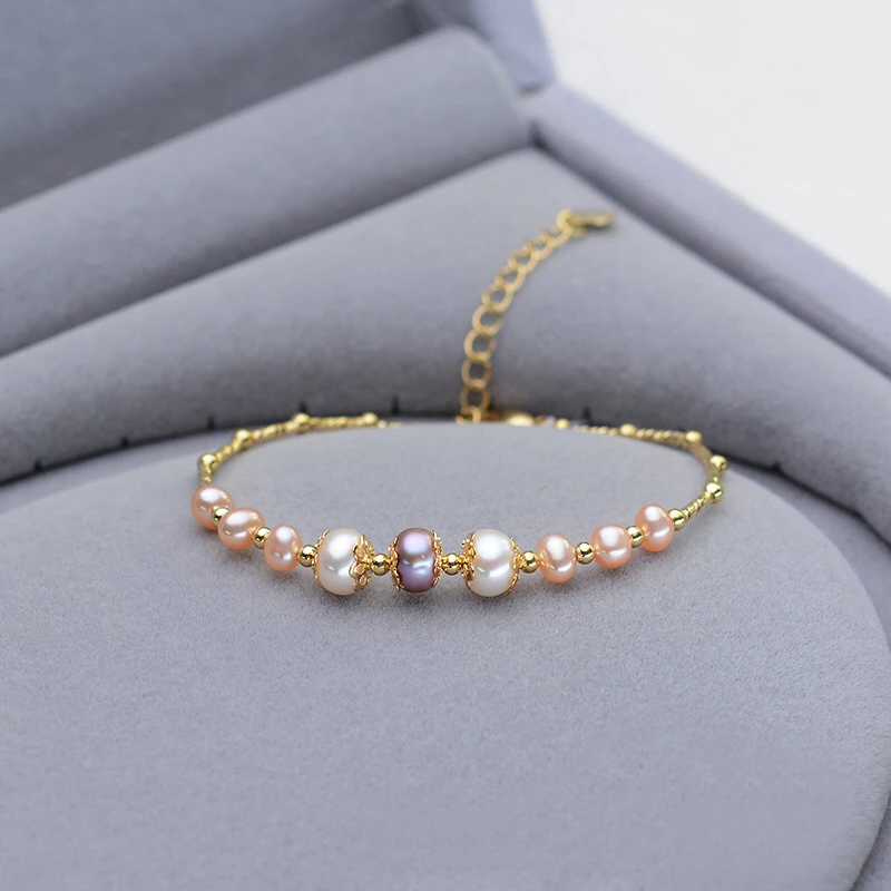 Новое поступление, браслет из натурального пресноводного жемчуга, классический браслет, модные украшения, 10 шт./лот