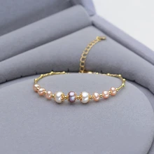 Новое поступление, браслет из натурального пресноводного жемчуга, классический браслет, модные украшения, 10 шт./лот