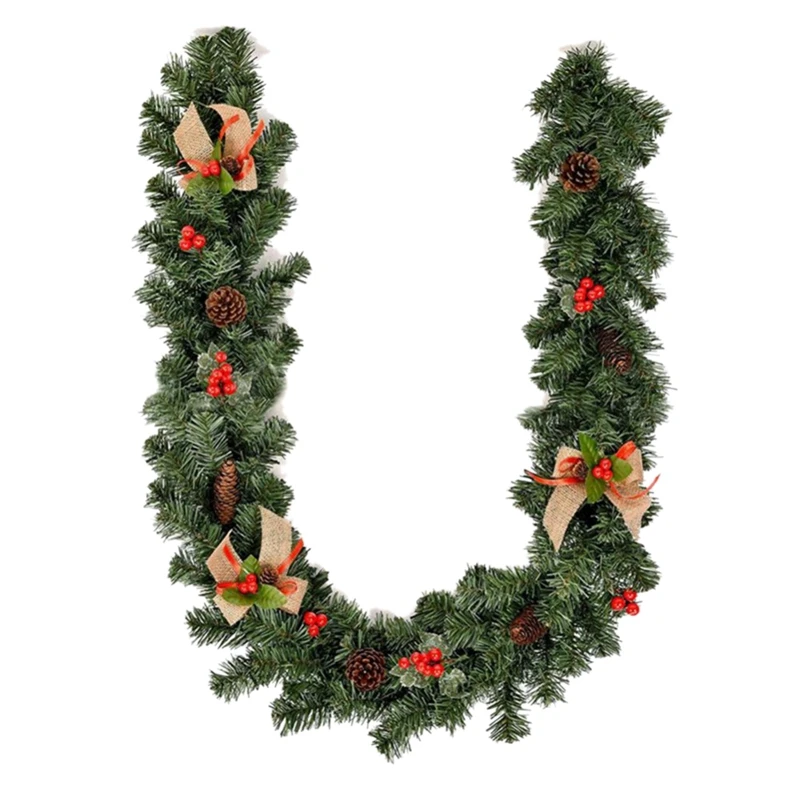 

Xmas Supplies 1.8M Christmas Decoration Bar Tops Ribbon Garland Christmas Tree Ornaments Green Tree Party Supplies