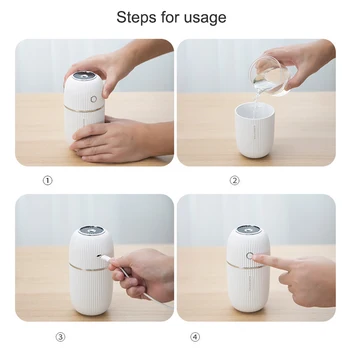

Home Portable LED Mini USB Night Light Humidifier 300mL Humidifier for Bedroom Car KQS8