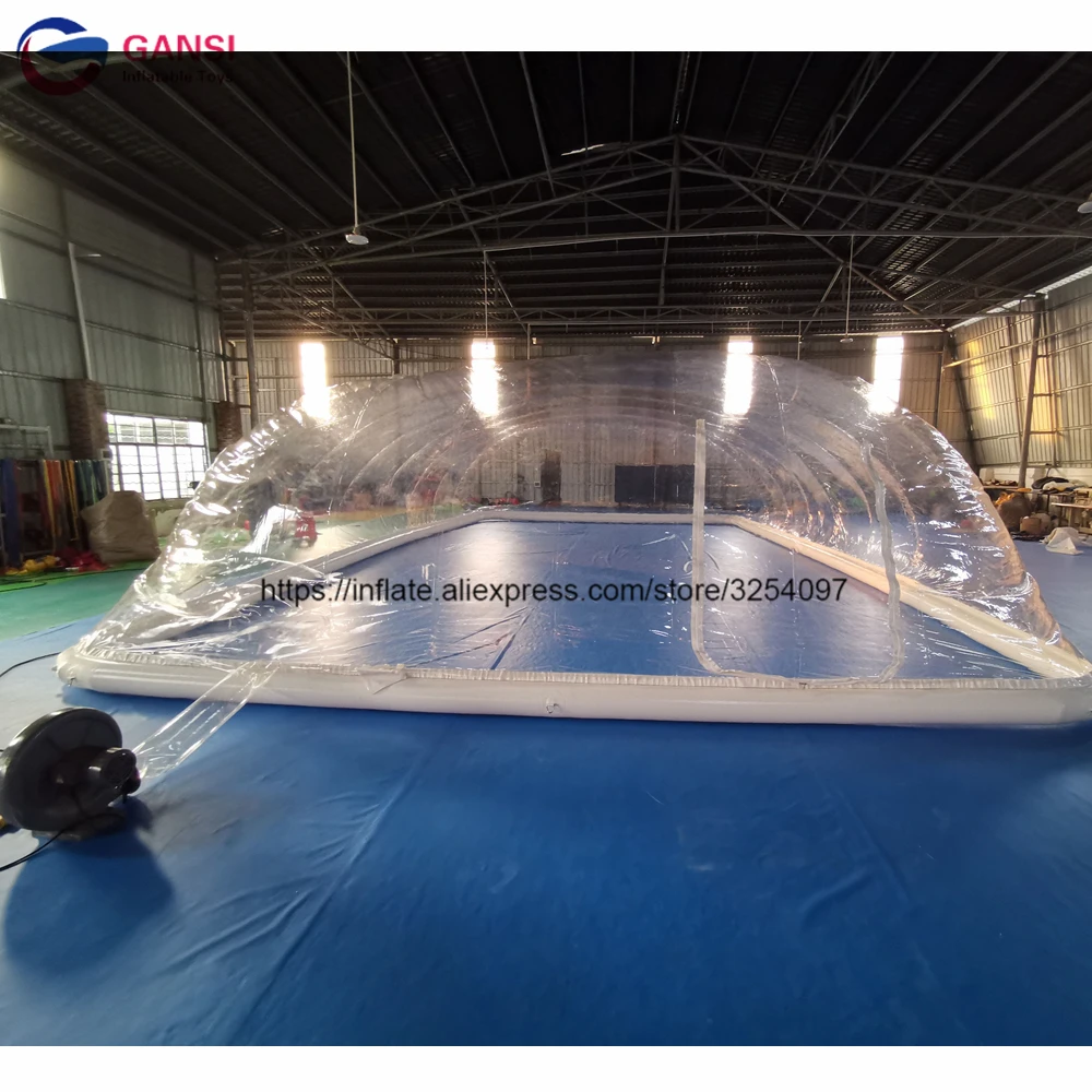 

PVC tarpaulin inflatable clear air tent for swimming pool cover outdoor bubble tents inflatable pool cover tent