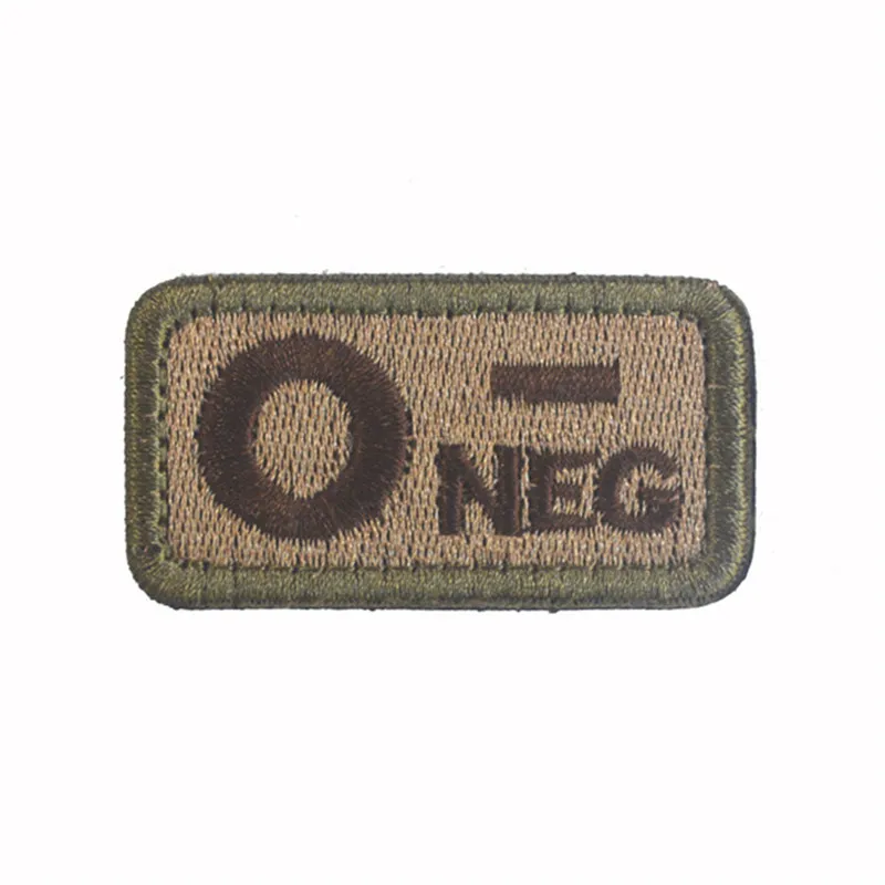 Blood Type Morale Patches Hook Loop Embroidery Military Tactics Badge For Coat Backpack DIY Sewing Fabric A+POS O-NEG Patches