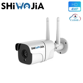 

Camera WiFi HD 4MP Wireless Bullet SHIWOJIA IP Camera Heavy-duty Metal Outdoor Weatherproof 18pcs SMD leds Night Vision Cam