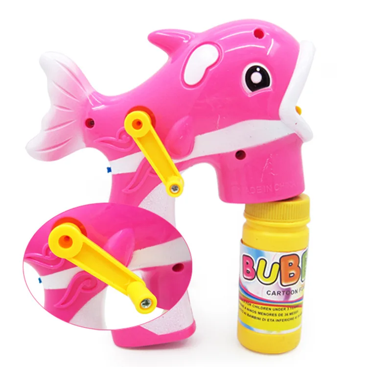 Stall Toy Fully Automatic Electric Light And Sound Dolphin Bubble Gun 2 Bottles of Water Bubble Toys