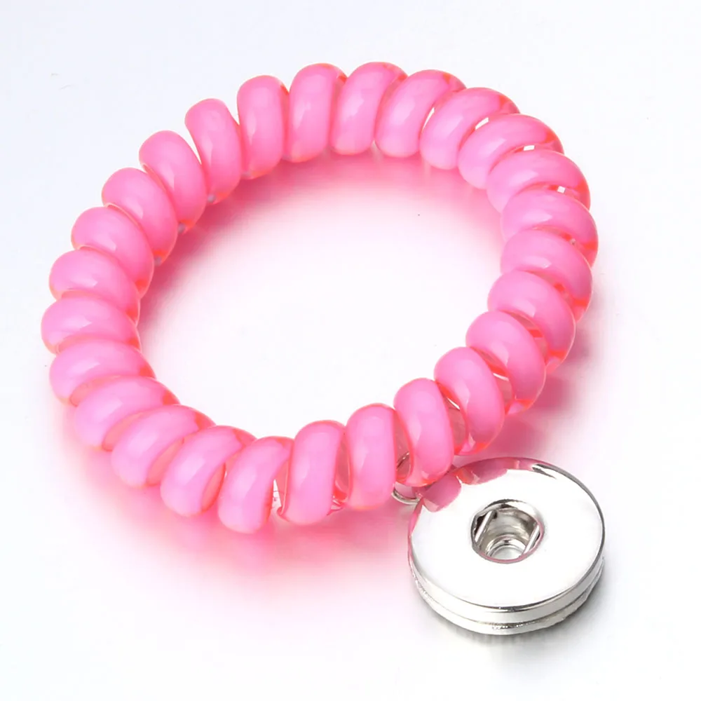 Новые ювелирные изделия радужного цвета браслет с застежкой Подвески 18 мм браслет с защелкой браслет эластичные кнопки для женщин ребенок DIY - Окраска металла: 11