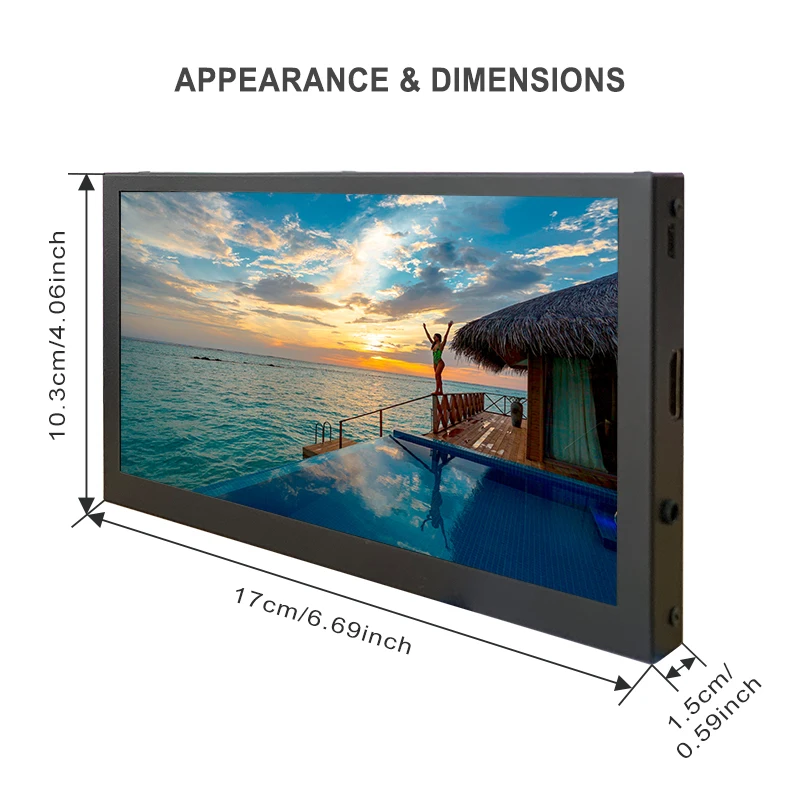 10.1 IPS ޴ , 1024x600  Ŀ,    ƿ  LCD ġ ũ ÷, 7 ġ, ǰ