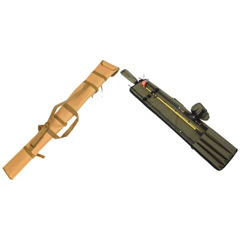 

SEWS-1 Pcs Foldable Fishing Rod Bag Thickened Storage Pouch & 1 Set Fishing Pole Reel Lure Tackle Tools Storage Case