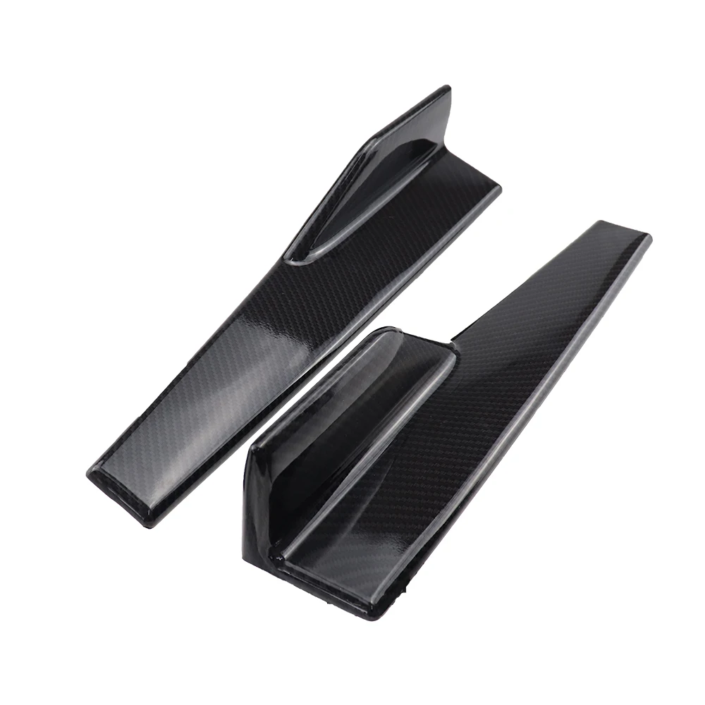 1 Pair Car Universal 45cm Side Skirt Rocker Splitter Kit Winglet Wing Lip Bumper Black/Carbon Fiber Diffuser Extension Panel