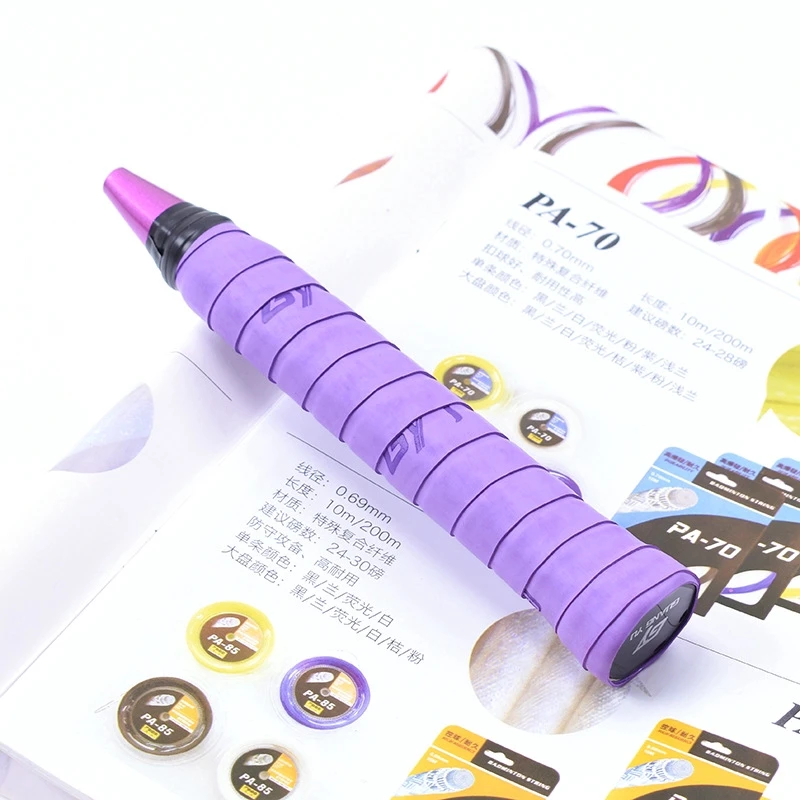 Purple 1 шт. шлифованный пояс для пота плоский бадминтон ракетка сцепление Резина ПУ тонкий дышащий впитывающий Пот Захват - Цвет: Purple