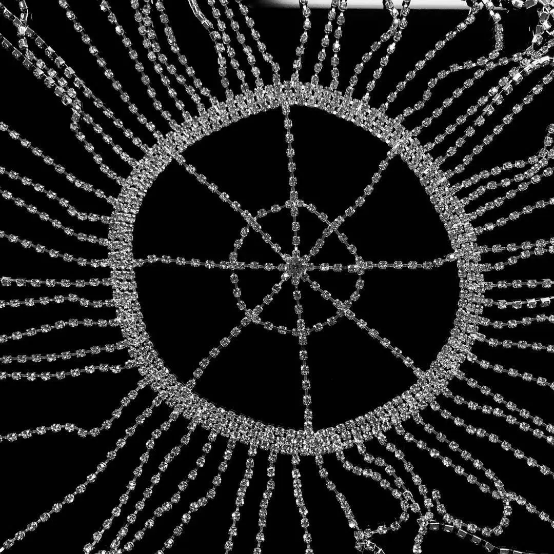 Fashion luxury shining Rhinestone Crystal forehead headdress tassel hairdress lady handmade hat crystal headdress Wedding Jewelr