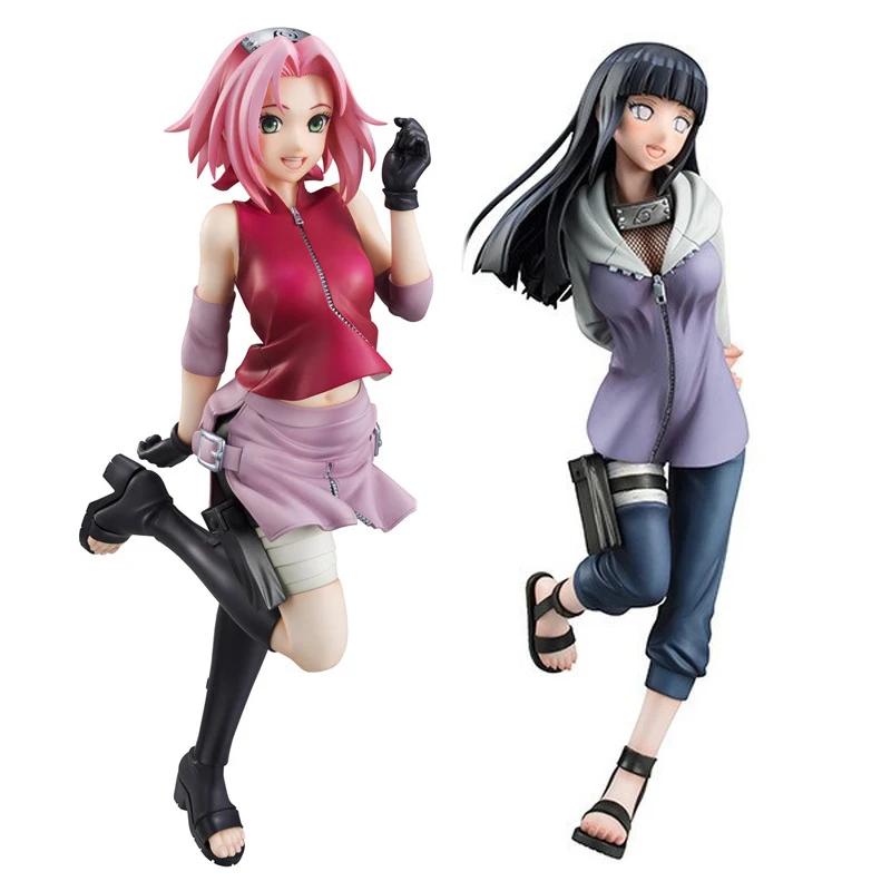 21 см; Ботинки в стиле аниме «Naruto фигурка Shippuden Hyuuga Hinata экшен-фигурки, ПВХ, Коллекционная модель игрушки Сакура Харуно подарки Фигурка Статуи
