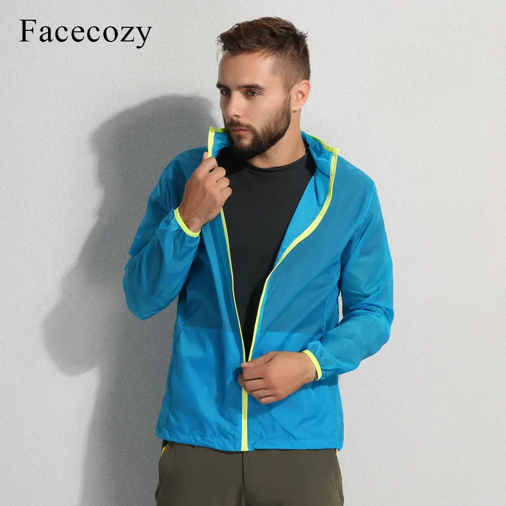 Мужская Солнцезащитная куртка Facecozy летняя Водонепроницаемая быстросохнущая