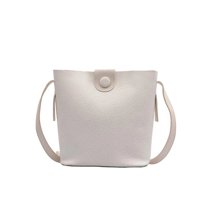 

Casual Female Bucket Bag 2020 Solid Color Wild Messenger Bag Quality PU Leather Small Bag Designers Shoulder Crossbody Bag