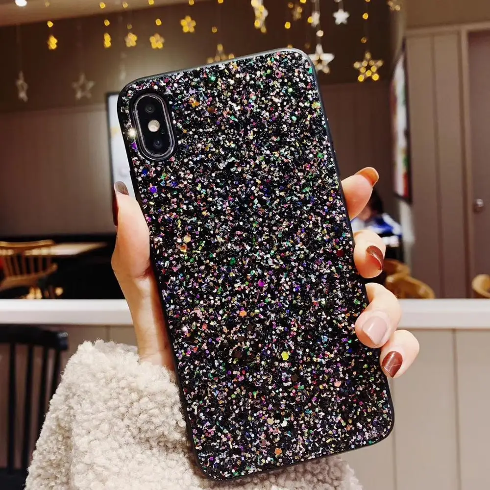 Блестящий чехол с блестками для телефона Huawei P30 Pro P20 Lite huawei honor 9A X 10 V30 8A p smart 2019 Y7 Y6 8X