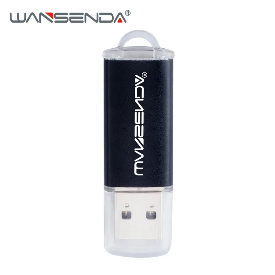 Черный WANSENDA высокоскоростной Usb флеш-накопитель, металлический флеш-накопитель, 256 ГБ, 128 ГБ, 64 ГБ, 32 ГБ, 16 ГБ, 8 ГБ, флеш-накопитель, флешка USB 3,0, карта памяти - Цвет: Черный