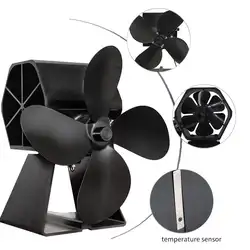 4 лопасти Тепловая плита вентилятор кастаньеты горелки Ecofan тихий черный Домашний Вентилятор для камина эффективное распределение тепла