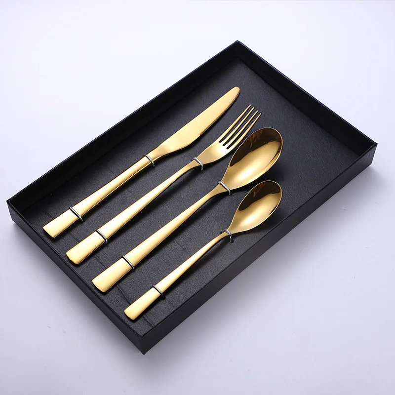 

Cross Border 304 Stainless Steel Knife And Fork 4 Pieces in a Set Steak Knife And Fork Spoon 16/2 4 Pieces in a Set INS Stainles