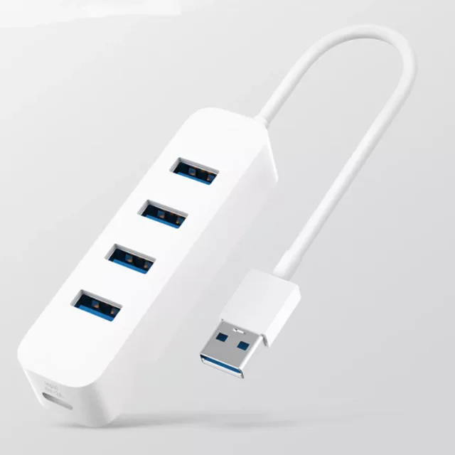 Белый Xiaomi 4 порта USB3.0 концентратор с резервным интерфейсом питания usb-хаб соединитель расширителя адаптер для планшетного компьютера - Цвет: Белый