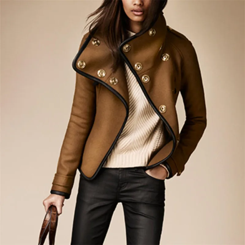 

Short jacket women Large Size Jacket Stand Collar veste femmet Fashion Solid Color Long Sleeve Jacket manteau femme 2019 winter