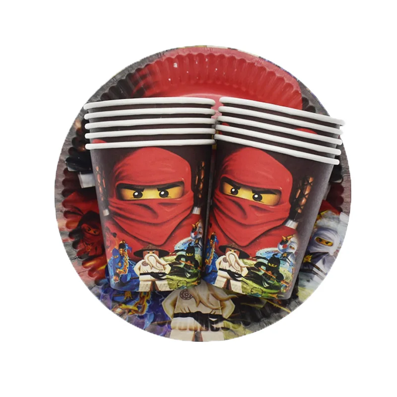 Ninjago тема кекс топперы с палочками Дети Мальчики сувениры День рождения принадлежности для детского душа украшения торт фрукты Топпер - Цвет: 20pcs A Set