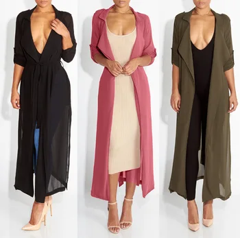 

Supply of Goods Fashion Long-sleeved Cardigan Chiffon Blouse Coat 3-Color Selectable
