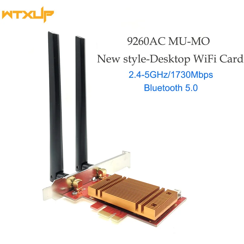 Двухдиапазонный 9260 PCIE Pci-e Настольный wifi адаптер для Intel 9260NGW 9260AC Bluetooth BT 5,0 Mu-mimo беспроводная карта для Windows 10