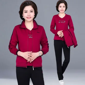 

6XL Autumn Winter Women Sportswear Tracksuit Loose Running Jogging Outfits Workout Casual Set Sport Suit Jacket+sweatshirt+pant