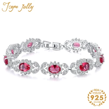 

JoyceJelly 925 Silver Trendy Women Bracelets Fine Wedding Jewelry Flower Design Colored Stone Hot Selling Gifts Wholesale 2020