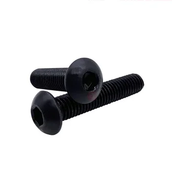 

100pcs 1/4-20 UNC allen bolts button head socket cap drive dome male screw full thread pitch black carbon steel 5/16"-2" length