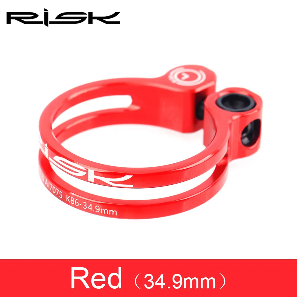 34 9mm RED Риск MTB дорожный зажим для сидения велосипеда с алюминиевым корпусом+ титановый винт горный велосипед блокированный сиденье бумажный тубус зажим 31,8/34,9 мм - Цвет: 34 9mm RED