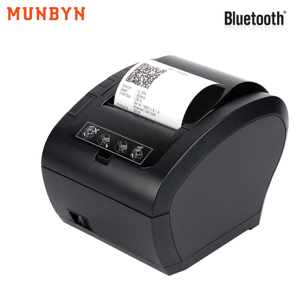 MUNBYN Impresora térmica de recibos de 58mm, máquina de impresión con  cortador automático, logotipo de supermercado de cocina, POS, USB,  Ethernet, Bluetooth, WIFI|Impresoras| - AliExpress