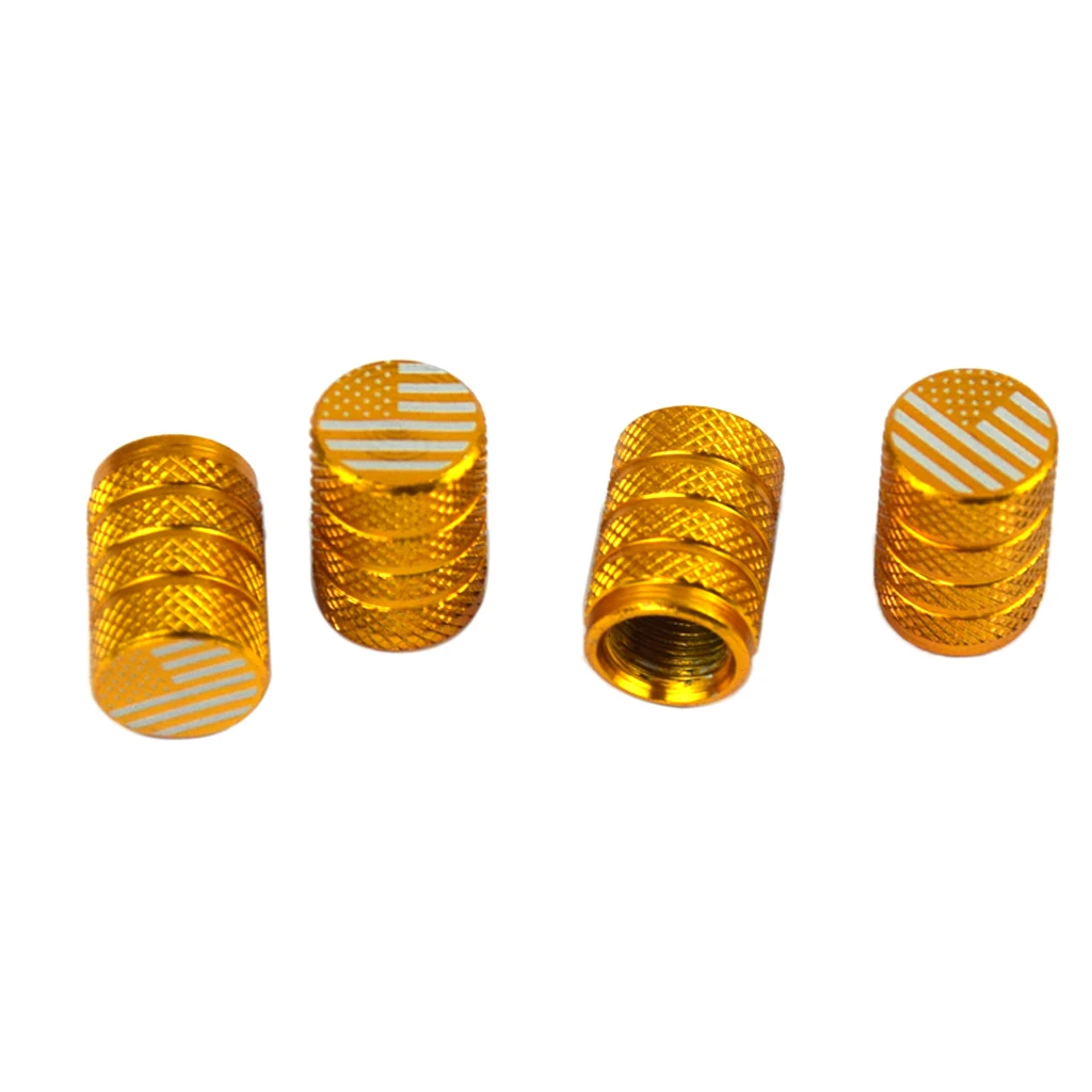 USA Flag Tire Valve Stem Caps Universal fit for Cars, SUVs, Bikes, Bicycles, Trucks, Motorcycles, Light-Weight Aluminum Alloy