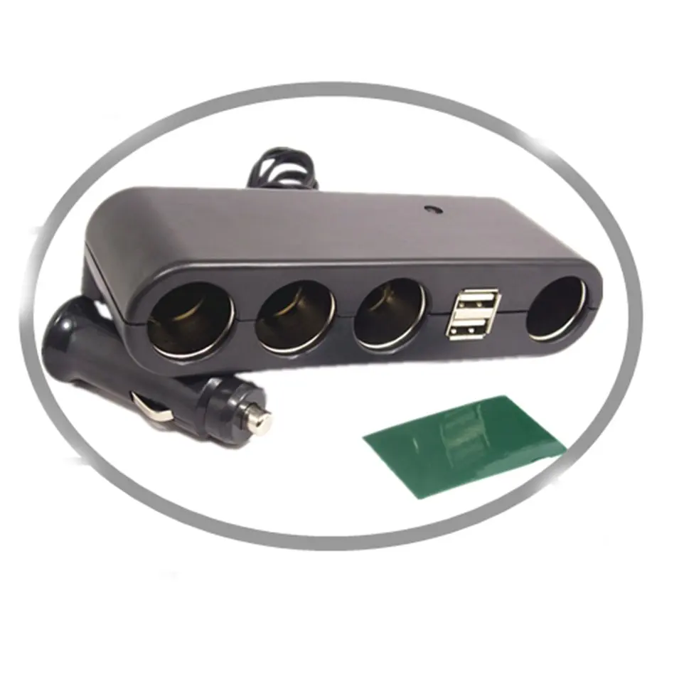 WF-0120-4 прикуриватель с 4 портами и 2 usb-портами