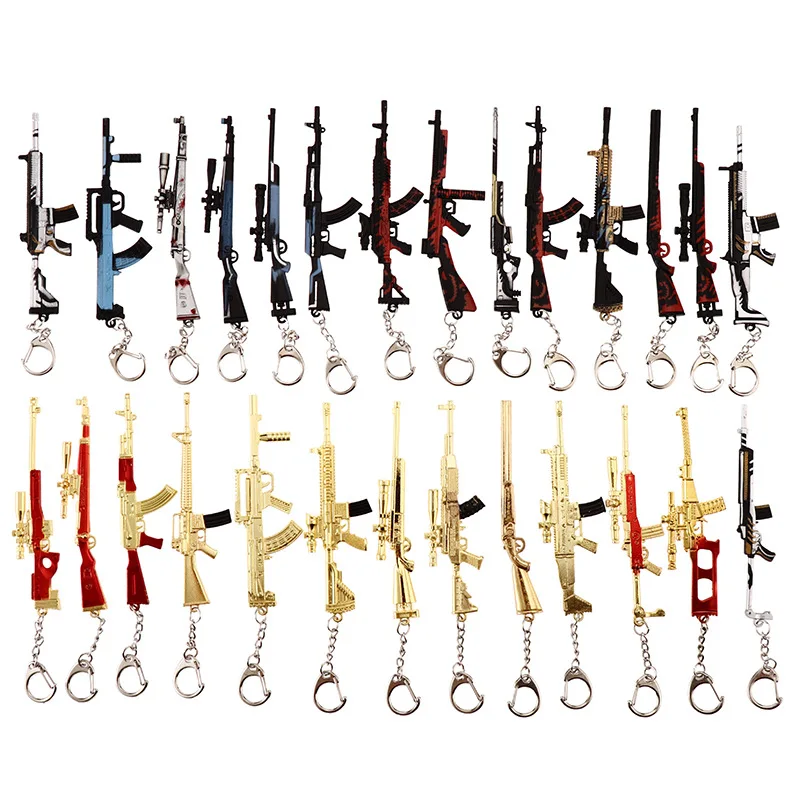

2020 Hot PUBG Game 38 Styles PUBG CS GO Weapon Keychain AK47 Gun Model 98K Sniper Rifle Key Chains for Men Gifts Souvenirs 12CM