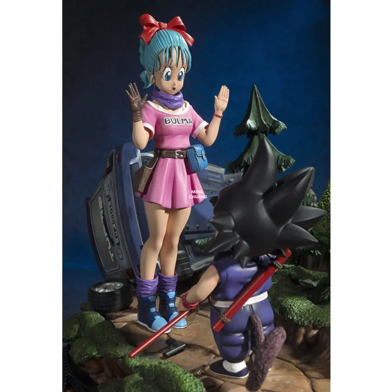 1" Статуя Dragon Ball Супер Saiyan бюст маленький сын Гоку Meet Bulma полная длина портрет подарок анимационная фигурка GK игрушечная коробка 33 см V331