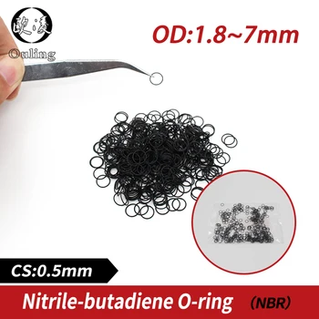 

20PCS/lot Rubber Black NBR CS 0.5mm thickness OD1.8/2.5/2.8/3/3.5/4/4.5/5/7mm ORing Gasket watch waterproof Nitrile rubber oring